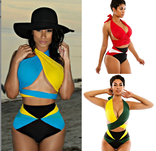 Tri-Color Swimsuit Image 4