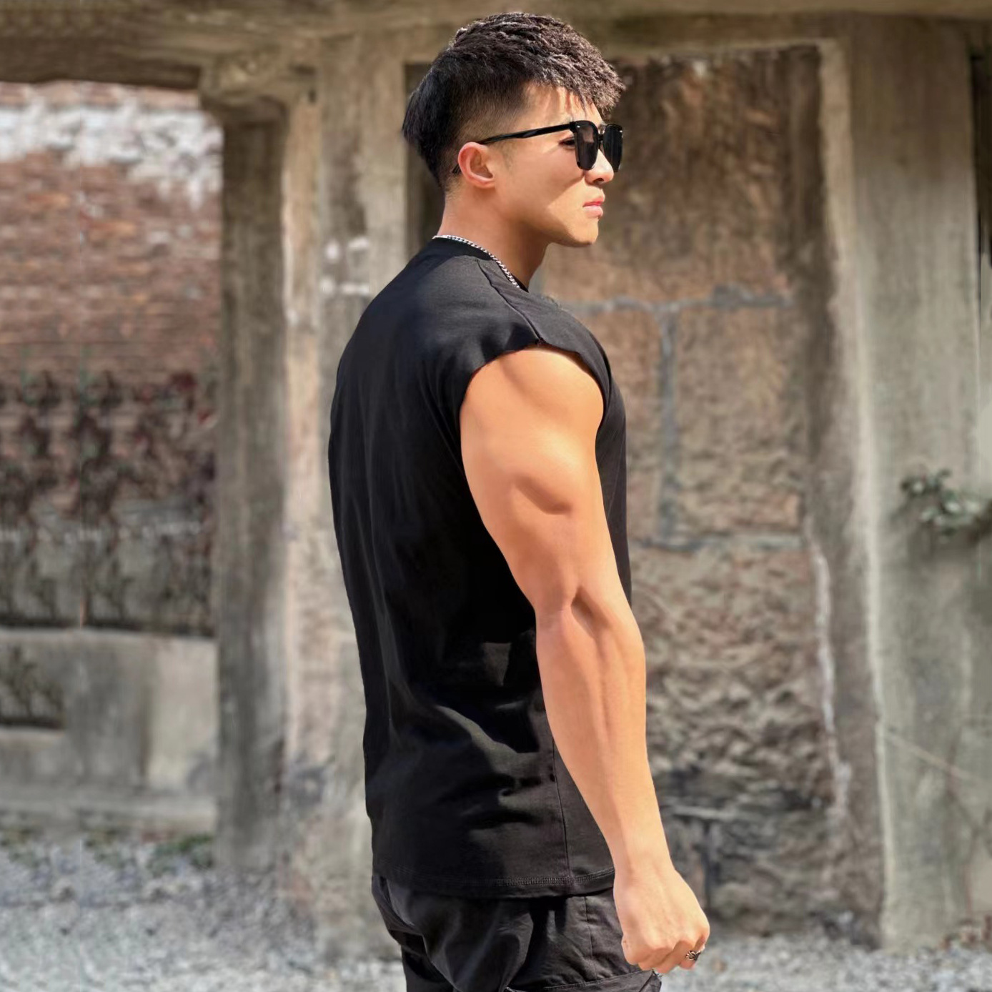 Sleeveless T-Shirt in Action