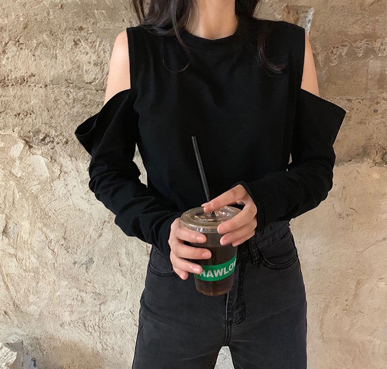 Off-Shoulder Loose Top Image 4