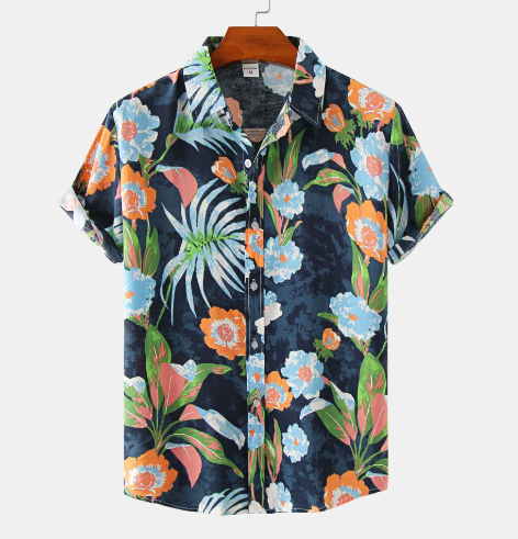 Flower Print Men’s Shirt Image 2