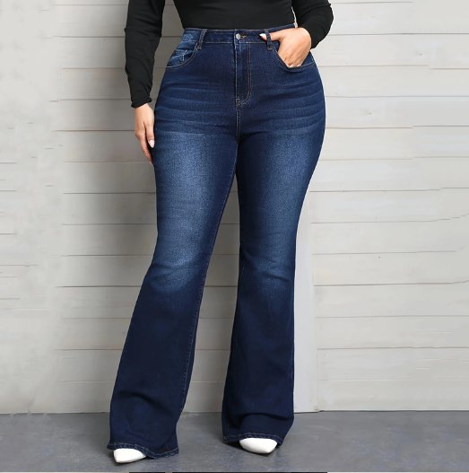 High Waisted Denim Bootcut Jeans