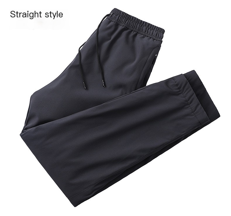 New plus size cashmere pants men's winter warm casual thickened fleece-lined sports pants windproof middle-aged straight pants