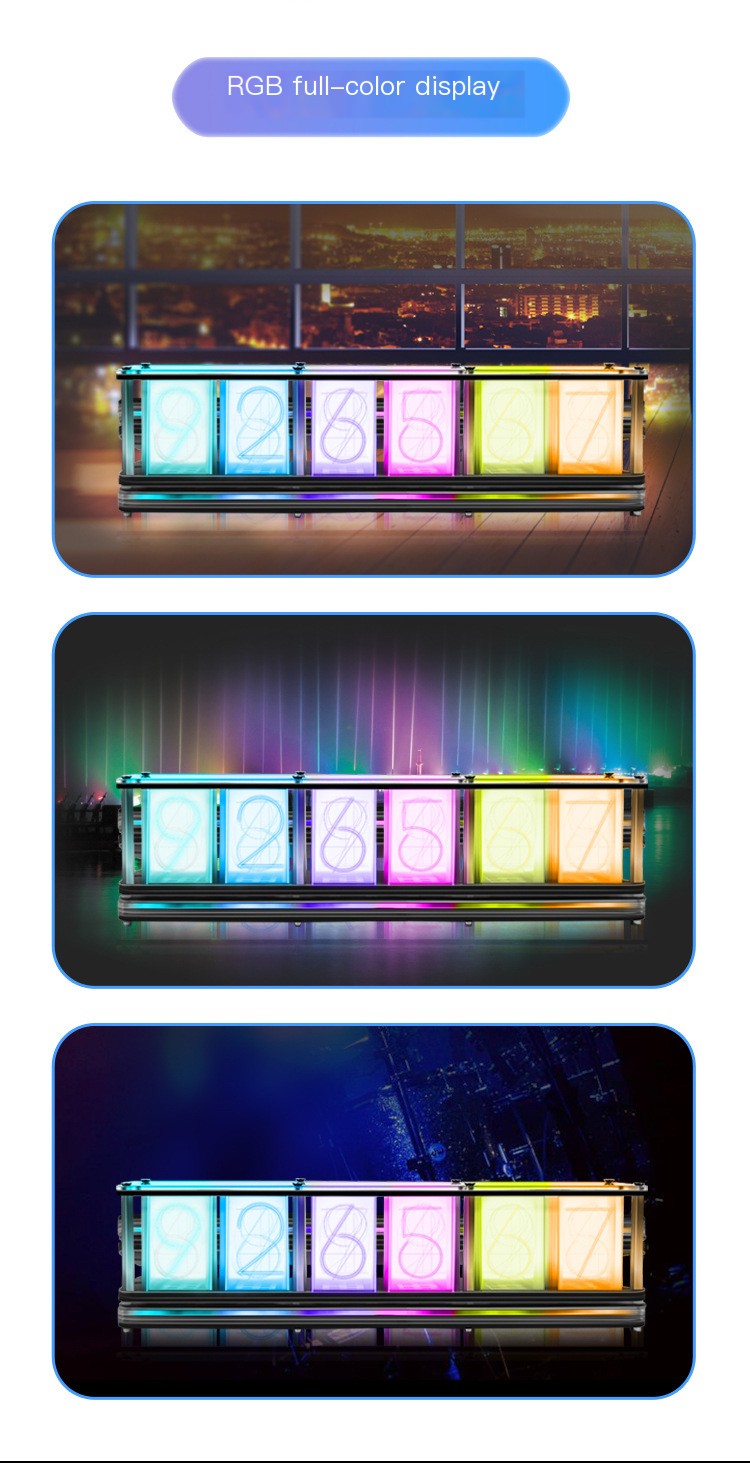 RGB Full Color Digital Clock Image 1