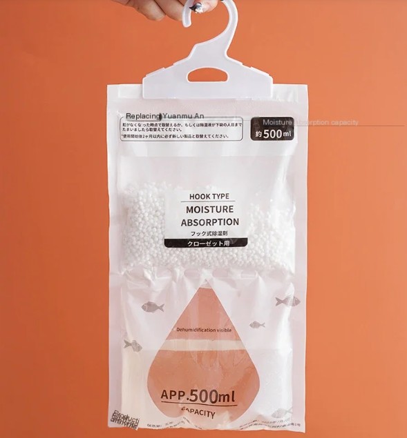 Sac absorbeur d'humidité, déshydratant pour garde-robe, dissolvant de moisissures, sacs de déshumidification