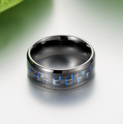 Blue Carbon Fiber Ring