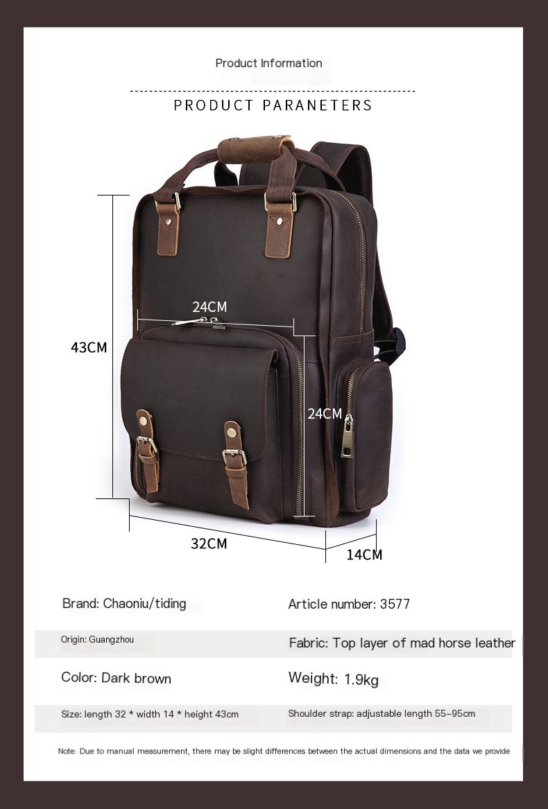 Camera European And American Crazy Horse Leather Shoulder Bag