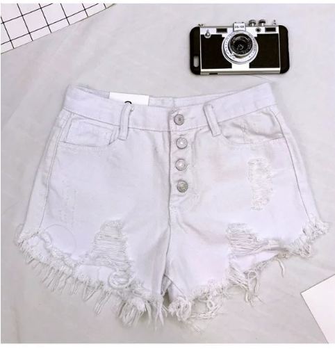 Distressed Denim Shorts 1