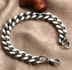 Bracelet gourmette en acier inoxydable