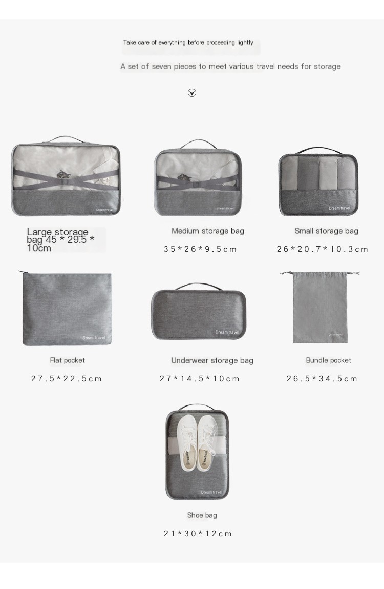 Waterproof Travel Tote Bag Set of 7