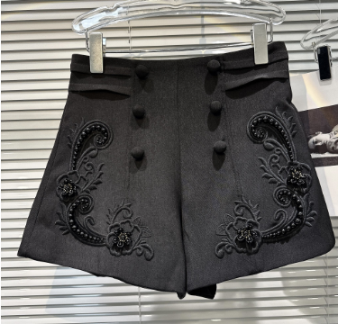 Close-up of the embroidery and sequined details