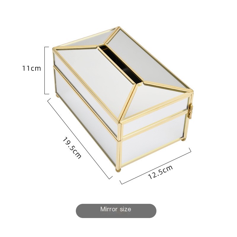 Brass Glass Tissue Box Image 3