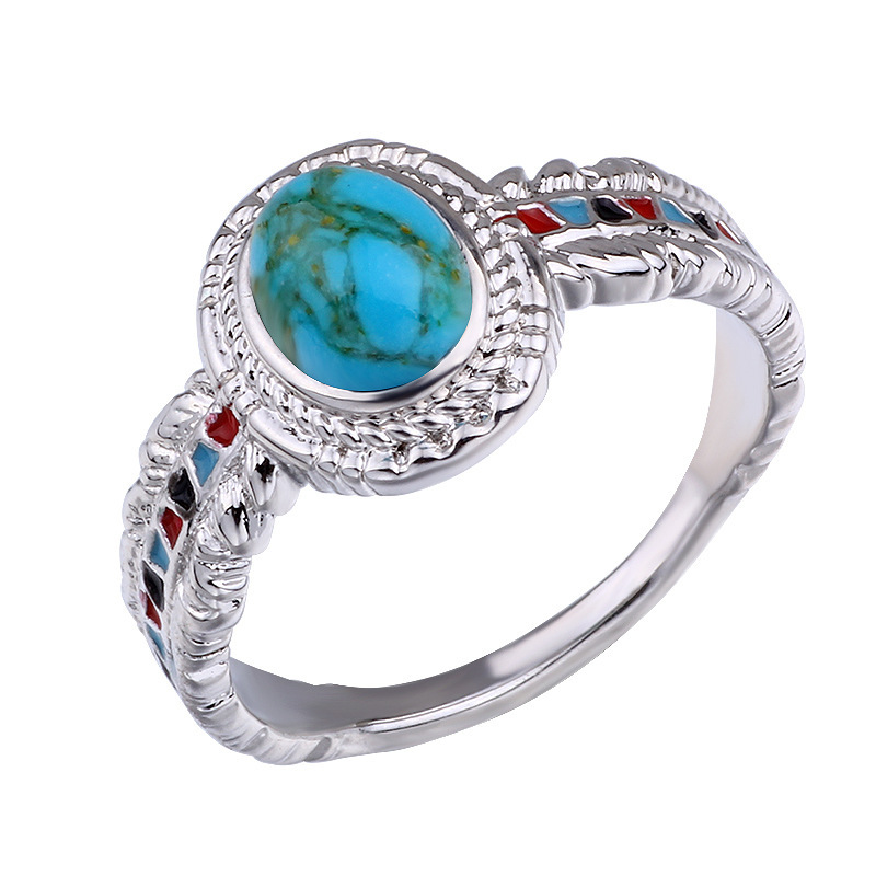Turquoise Eagle Feather Ring Image 1