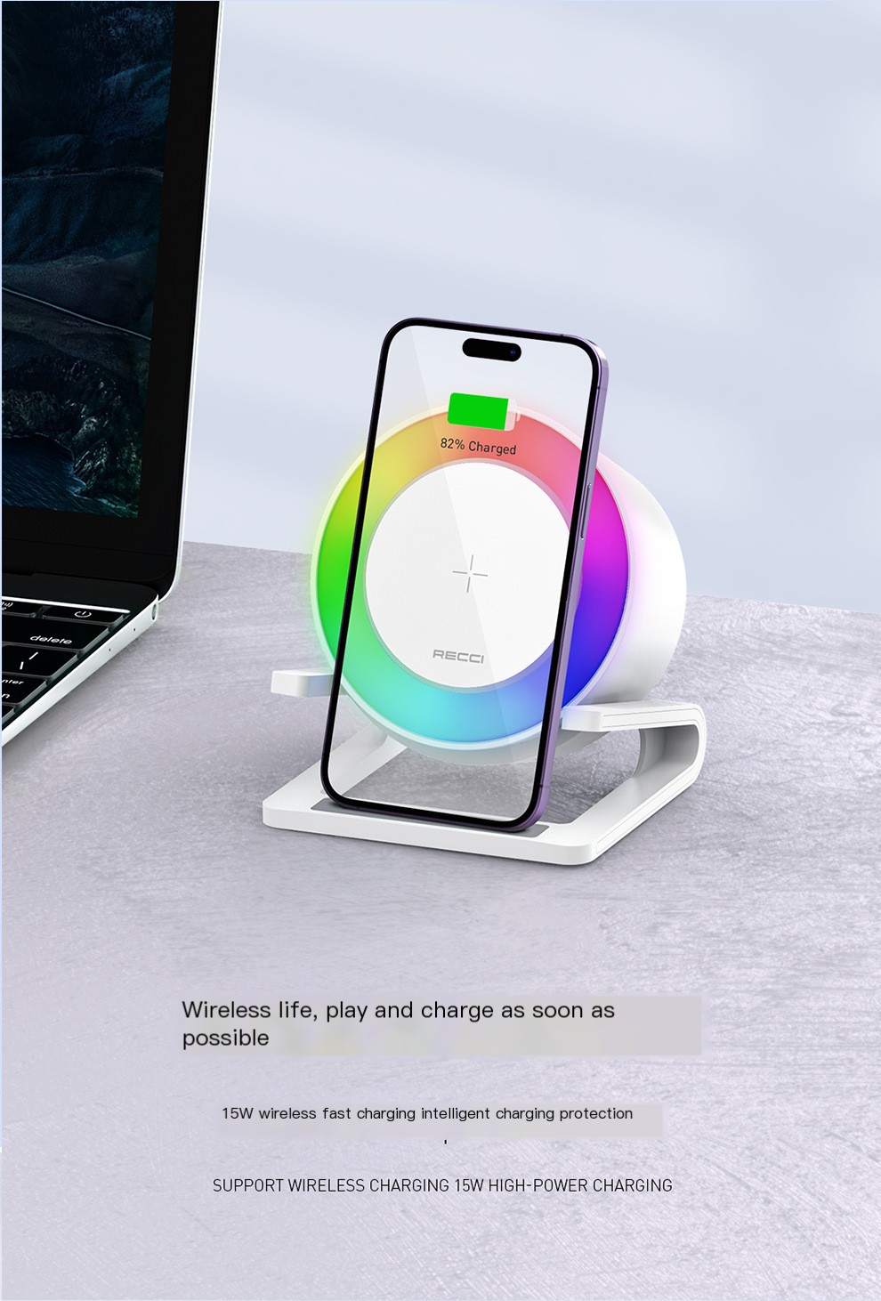RGB Wireless Charging Bluetooth Speaker 2