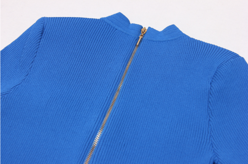 Gold Buttons Knit Dress 6