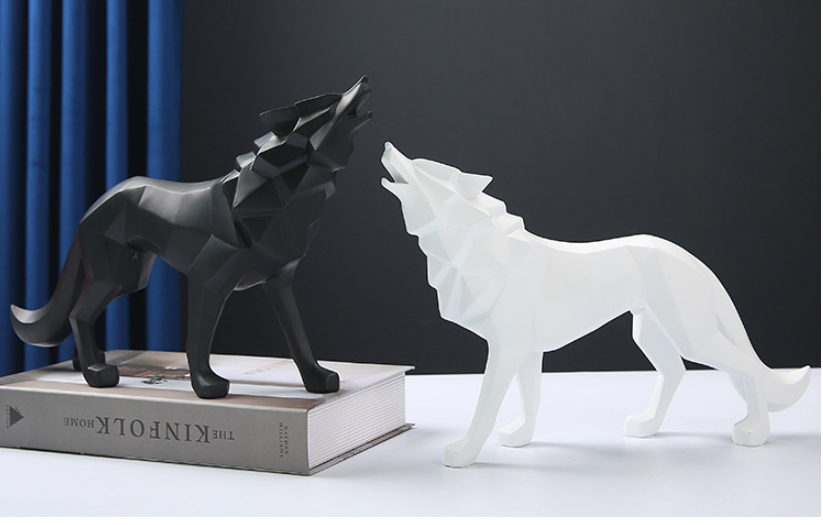 Geometric Wolf Sculpture Image 4