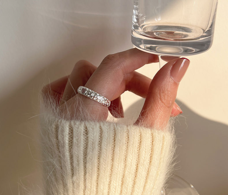 Meteorite Texture Vintage Fashion Ring in Different Sizes