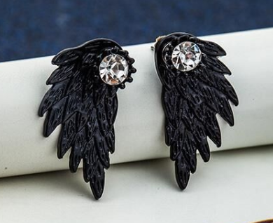 Vintage 3D Angel Wings Earrings Image 1