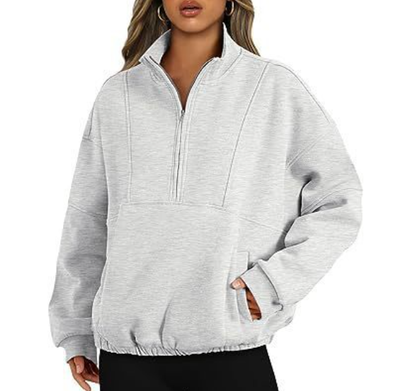 Half Zip Dropped Shoulder Sweatshirt Lifestyle