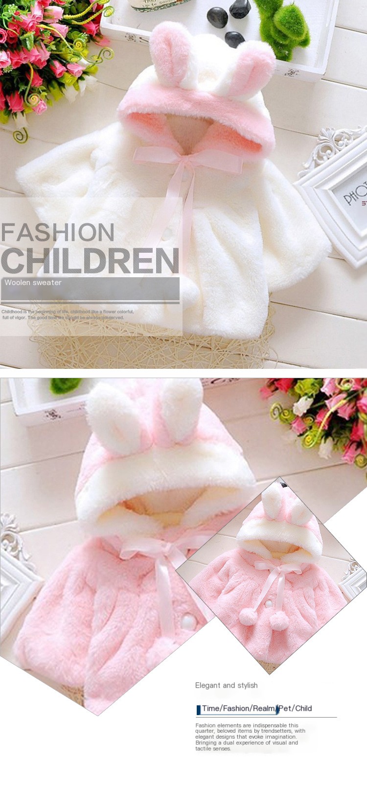 Baby Girls Thicker Coat in White