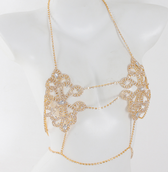 Bikini Alloy Sexy Chest Chain - Gold