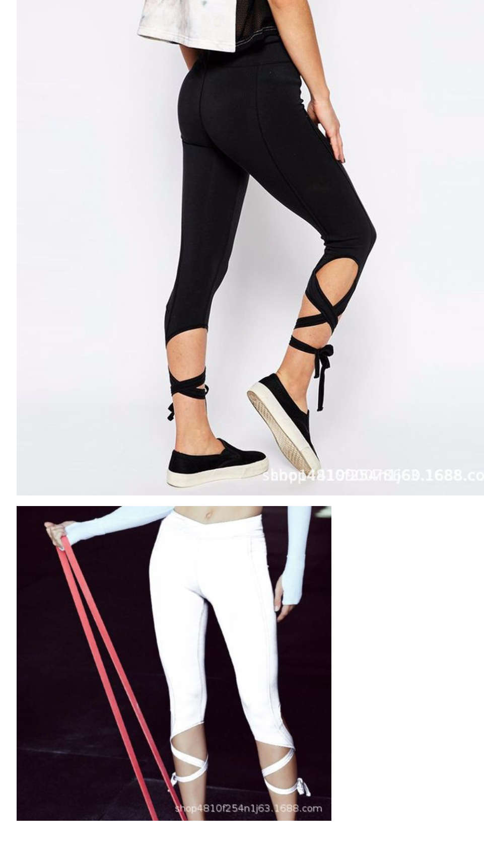 Leggings with Cross Tie Design