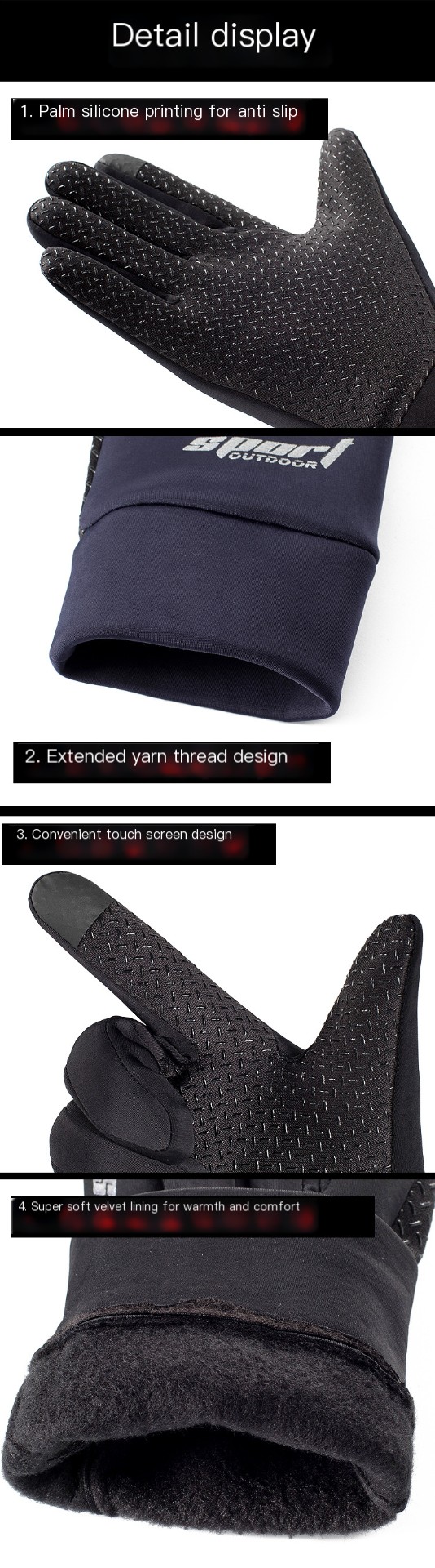 Black Waterproof Gloves