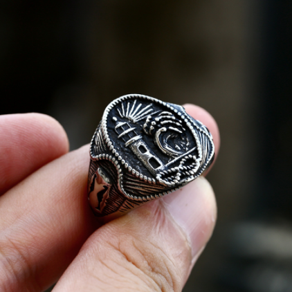 Lighthouse Stainless Steel Ring