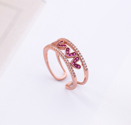 Heart-Shaped Open Ring Image 4