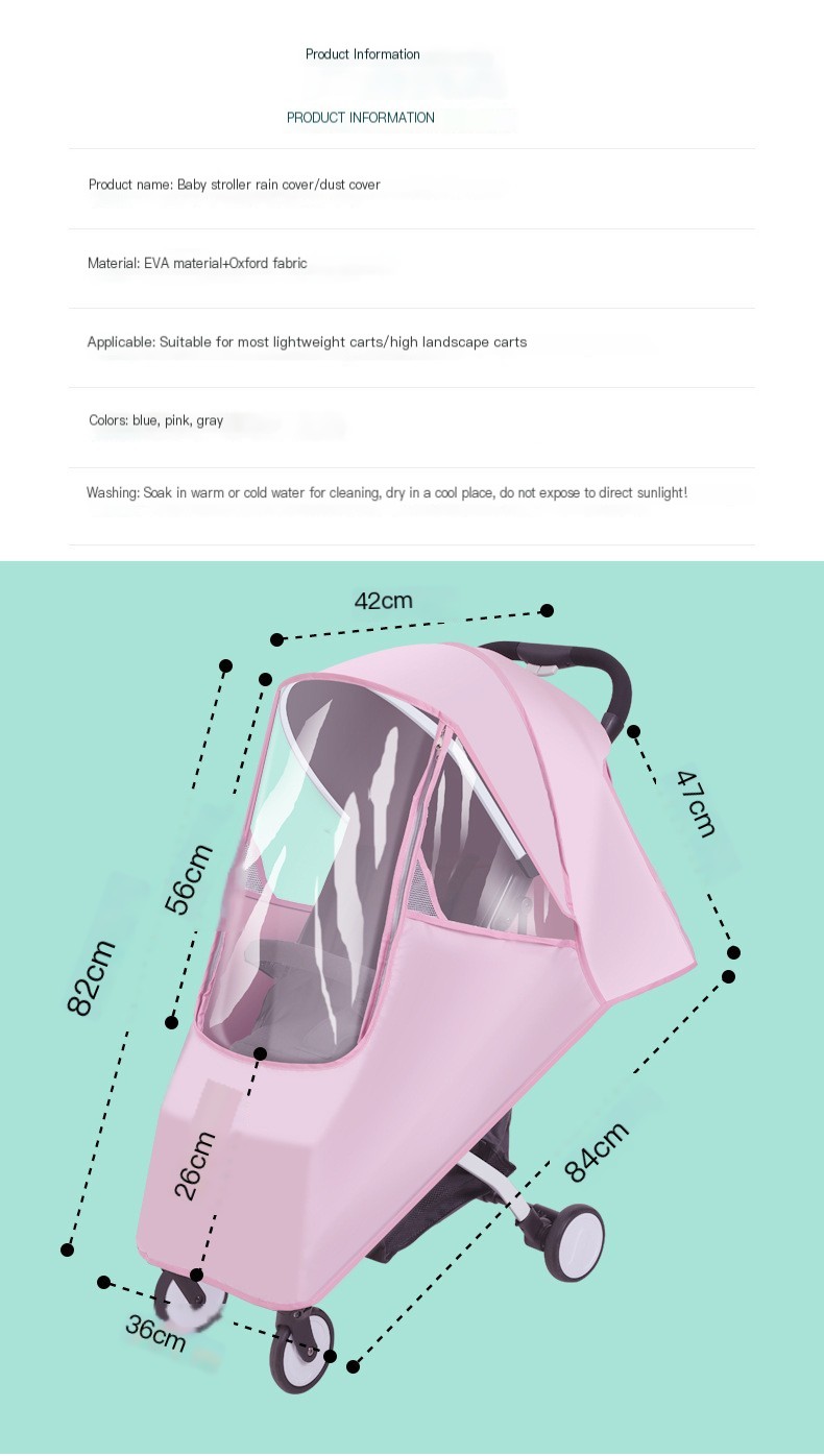 Stroller Rain Cover Blue