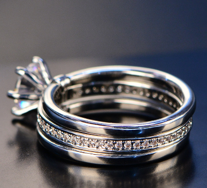 Three Ring Zirconia Engagement Ring