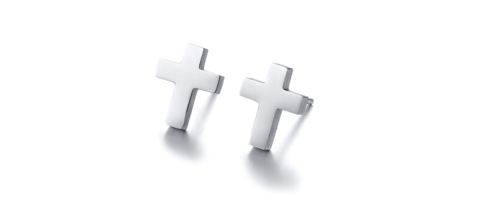 Cross Earrings Black Color
