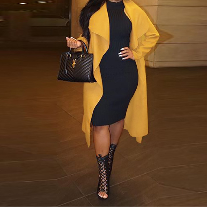 Loose Women's Lapel Long Coat