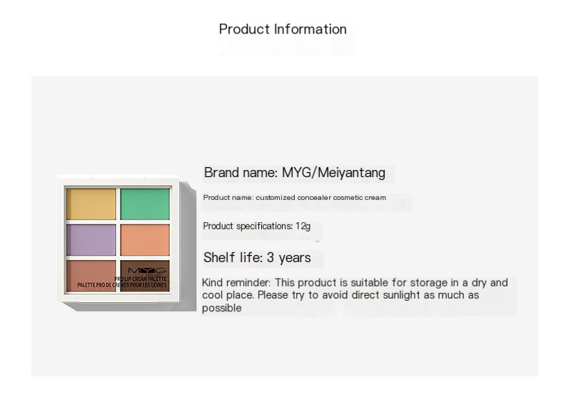 MYG Concealer Palette Display