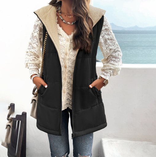 Women's Hooded Cotton Jacket with Pockets