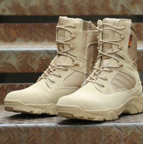 Men's Leather Suede Delta Military Boots - Image 4