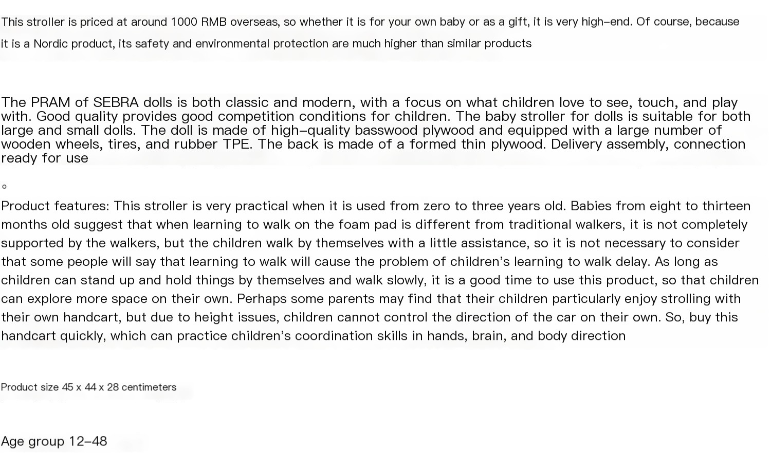 German Wooden Baby Walker