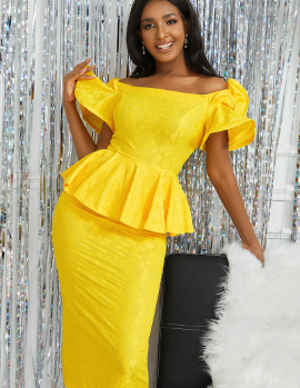 One-shoulder Ruffle Dress