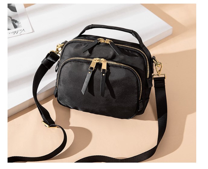 Wine Red Nylon Crossbody Bag