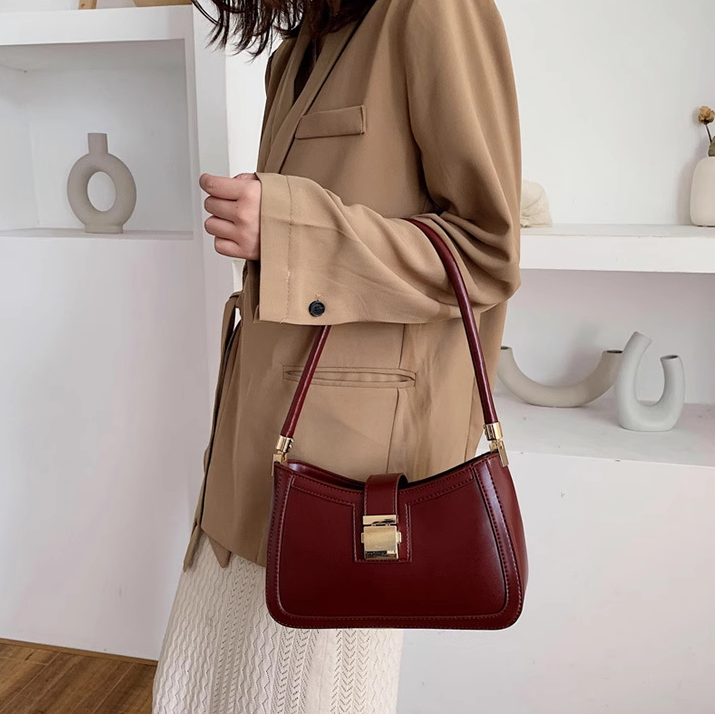 Leather Baguette Bag