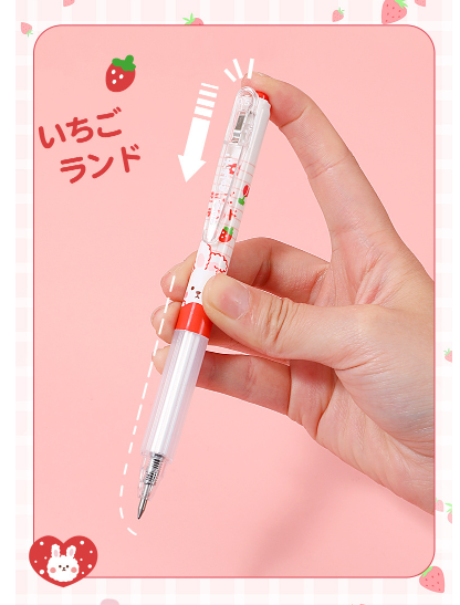 Strawberry Bunny Gel Pen 3