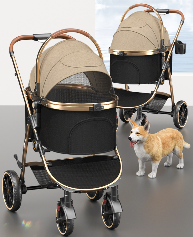 Wangmao Medium Dog Pet Stroller - Elegant Gray