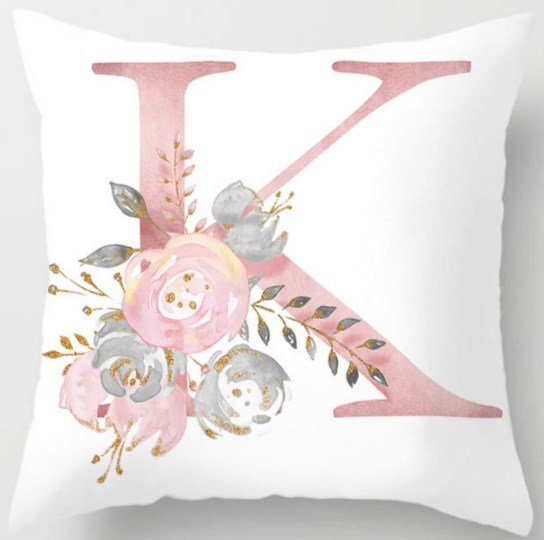 Pink Letter Cushion Cover 2