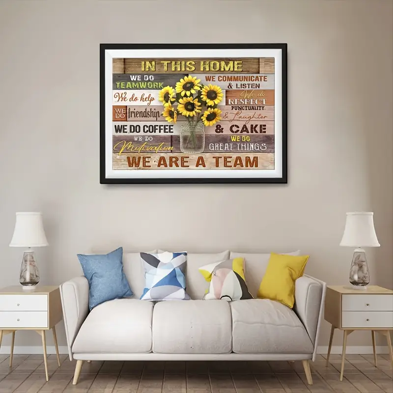 1pc Sunflower Canvas Painting, Motivational Quotes Posters And Prints For Living Room & Bedroom, Wall Art Pictures, Home Decor, New Year Gift For Her/Him image