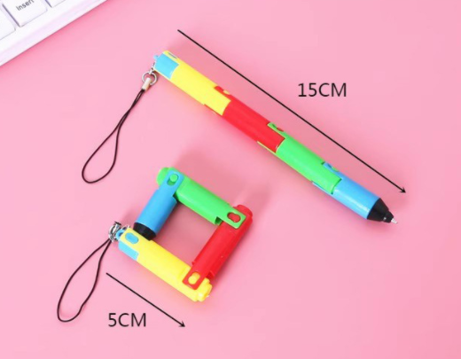 Foldable Ballpoint Pen, Bendable and Deformable Pen Lanyard Foldable Ballpoint Pen Festival Pen Students Can Hang on the Bag or Key Chain