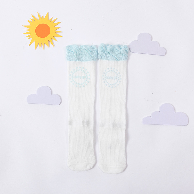 Double Needle Baby Body Socks - Green Puppy