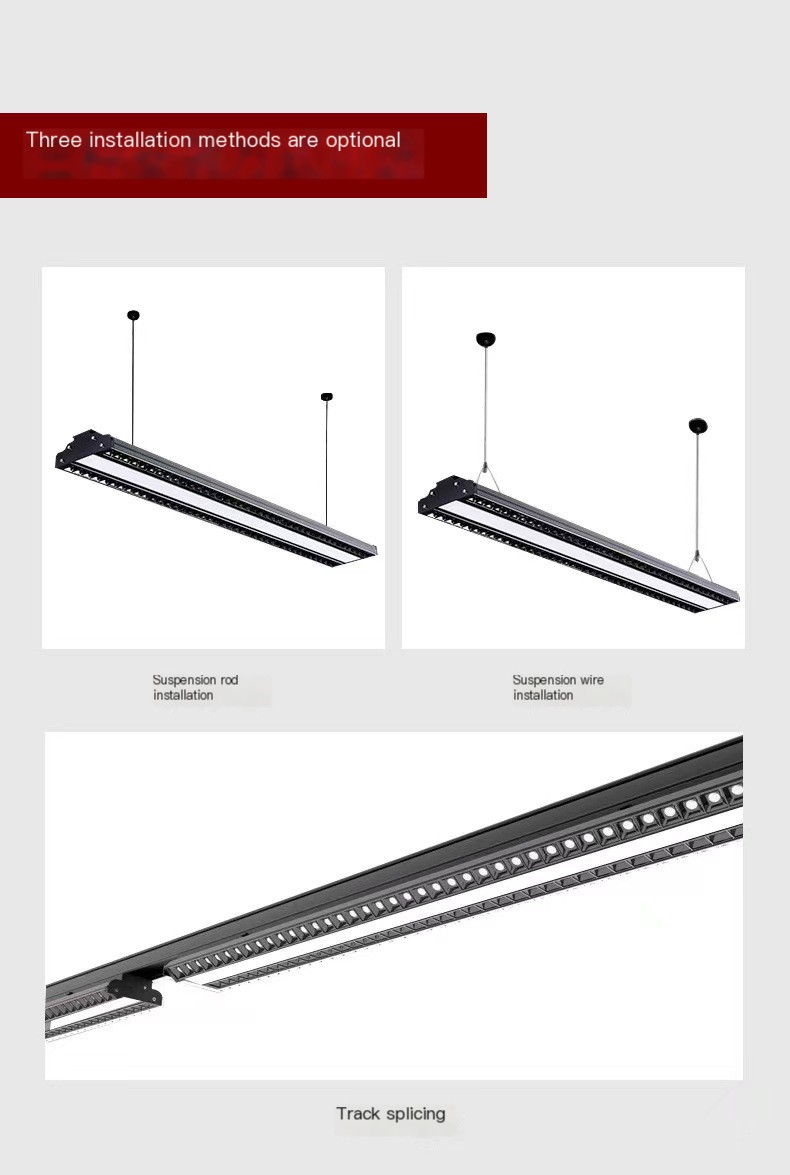 LED supermarket strip lights shopping mall supermarket office lighting ceiling lights grille lights adjustable shelf lights