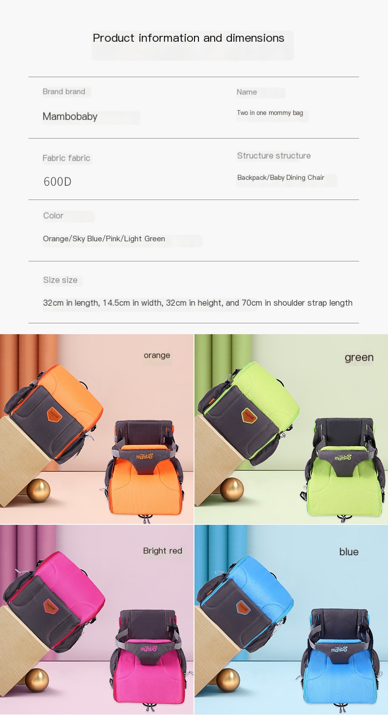 Practical baby dining chair bag