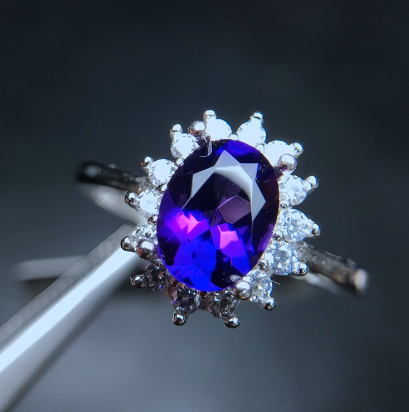 925 Silver Natural Amethyst Ring