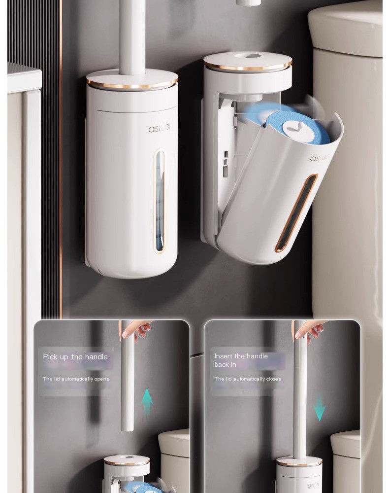 Wandgemonteerde Wegwerp Toiletborstel Thuis Vervangbare Toiletborstel Badkamer Reinigingsgereedschap Wc Badkameraccessoires