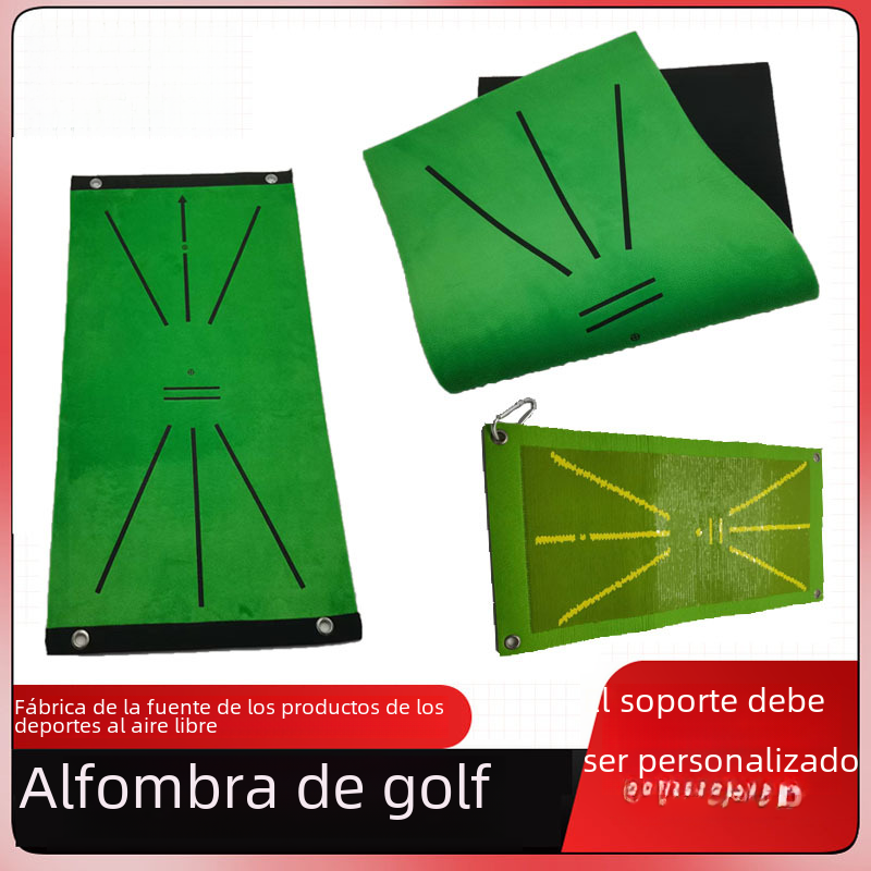 Hot selling golf hitting mat swing practice mat indoor outdoor cutting rod trace training mat portable straw mat image